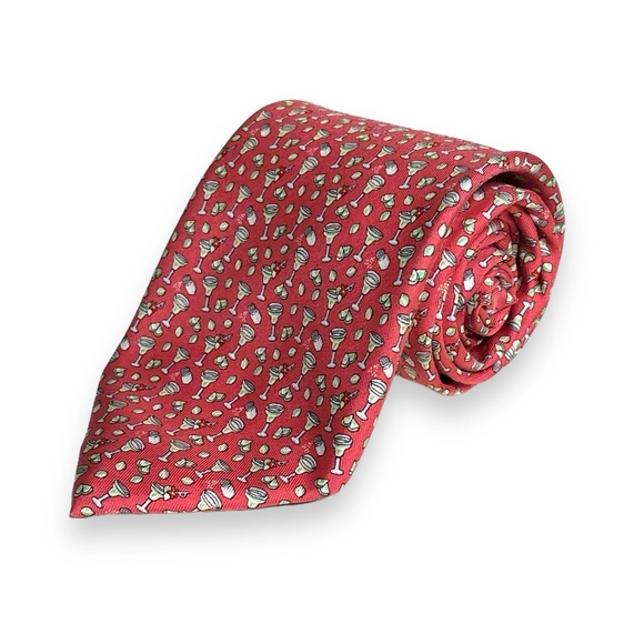 VINEYARD VINES 100% Silk Printed Tie Margaritas Limes  & Salt - Picture 1 of 5
